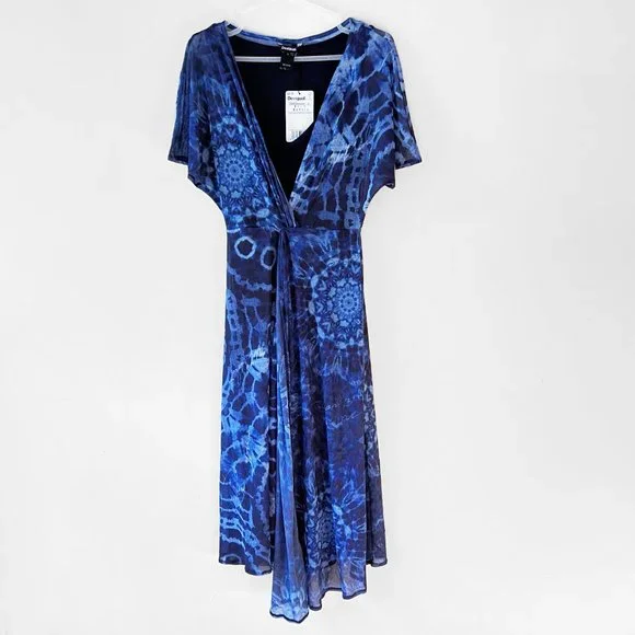 NEW Asymmetrical Boho Blue Desigual High Low Front, Size S - Picture 10 of 15